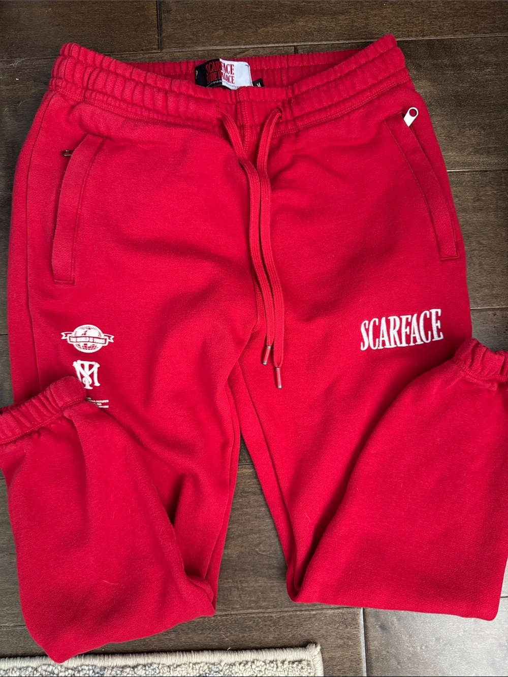 Scarface Show PalaceMen Red Sweatpants - Branded Cozy Bottoms Size Medium